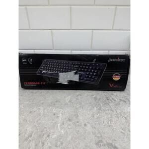 Perixx PERIBOARD-117 Wired Full Size Keyboard - Big Print Letters - Black